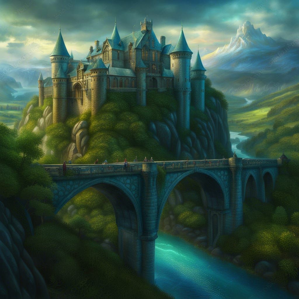 The Bridge and the Castle - AI Generated Artwork - NightCafe Creator