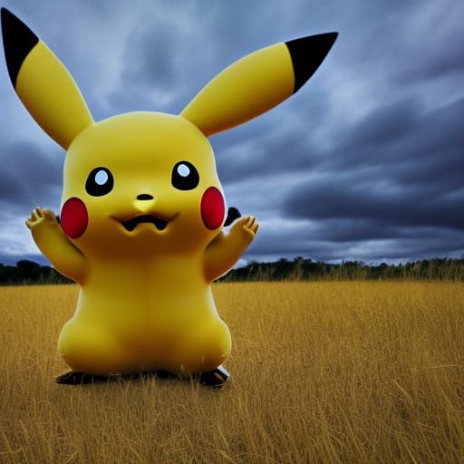 Pikachu in field - AI Generated Artwork - NightCafe Creator