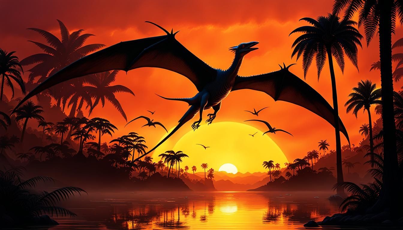 FLIGHT OF  PTERANODON   by @MALDOROR