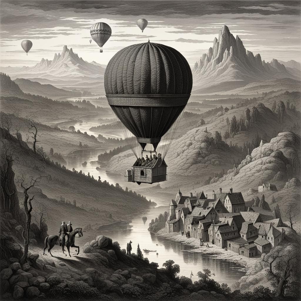 Hot air balloon history - AI Generated Artwork - NightCafe Creator