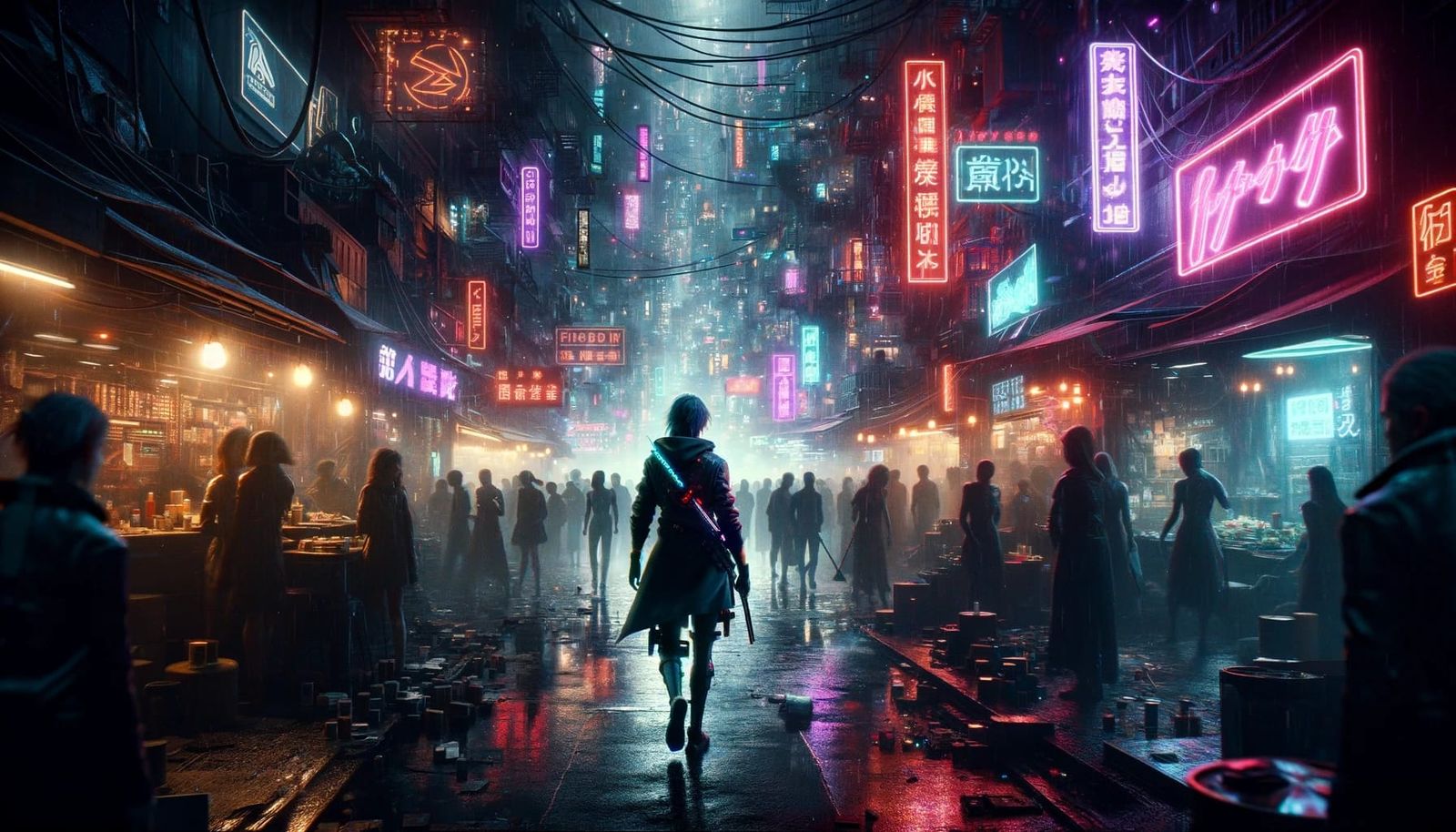 journey through a neon-lit