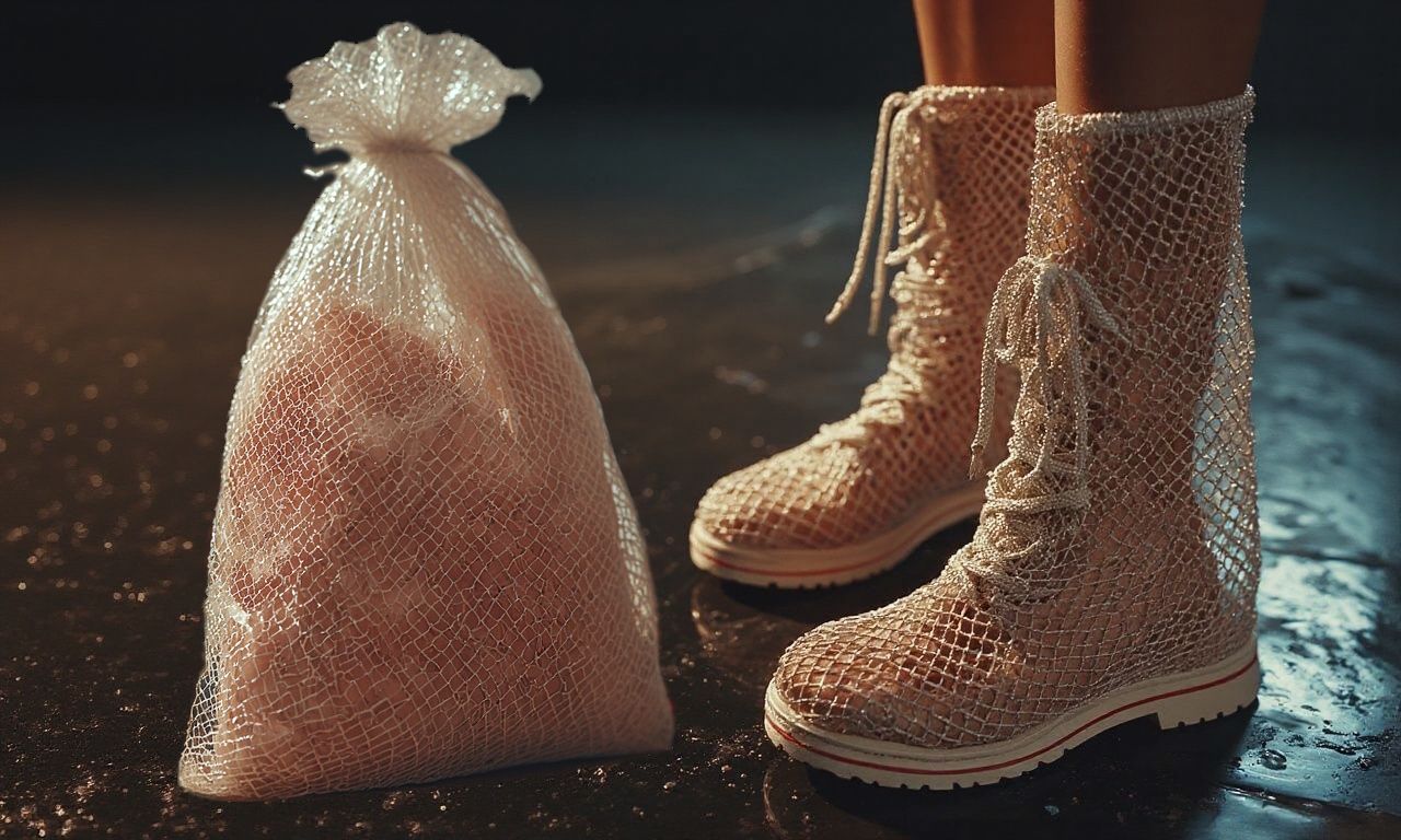 Mesh bag and boots