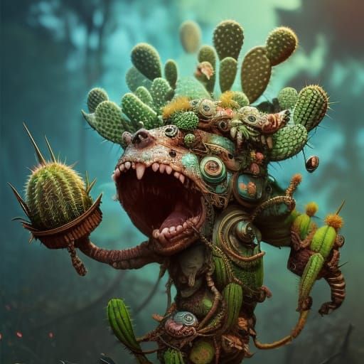 angry cacti creature