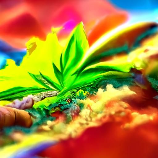 Marijuana Leaf in Peter Max Style Art