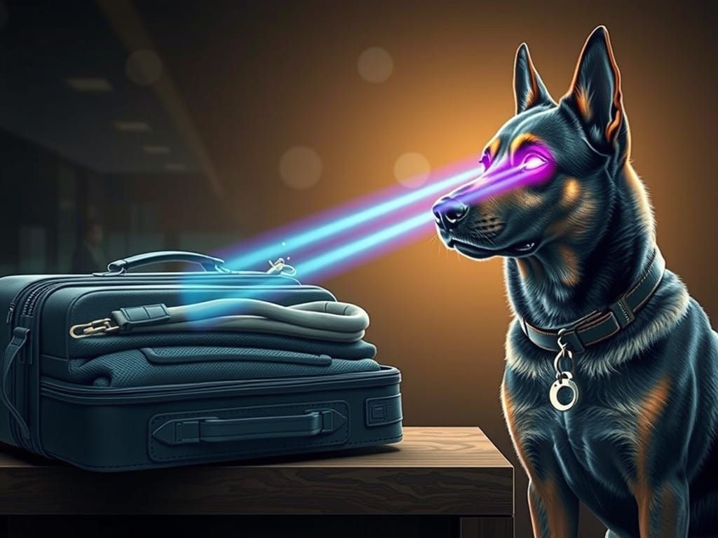 X-ray vision and trusty nose, airport superhero.  by @AerynSun