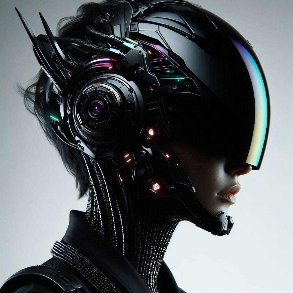 Futuristic Cybernetic Helmet