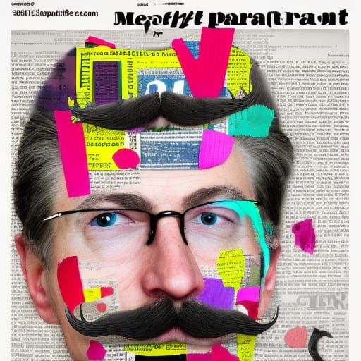 Collage with mustache