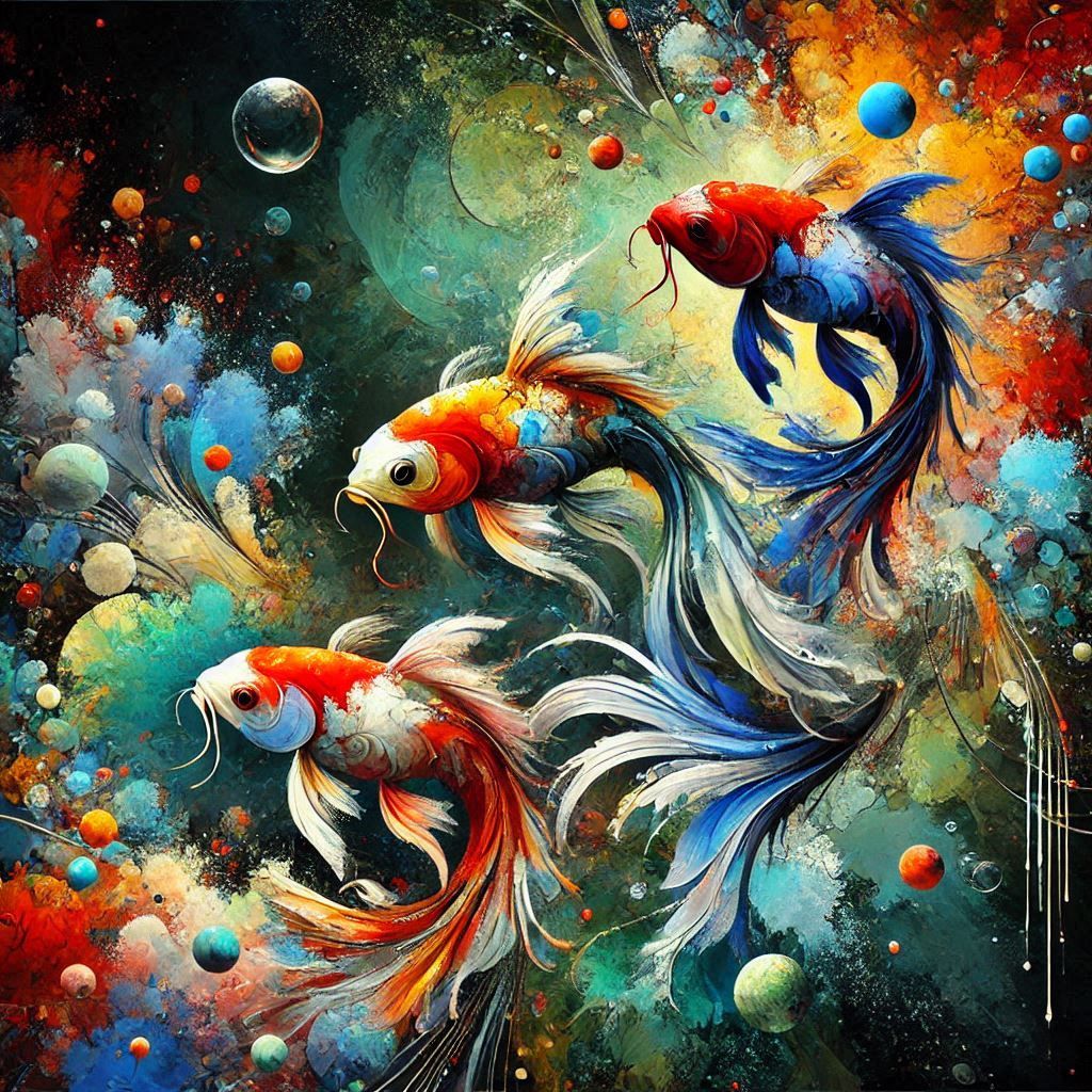 Sureal Koi fishes