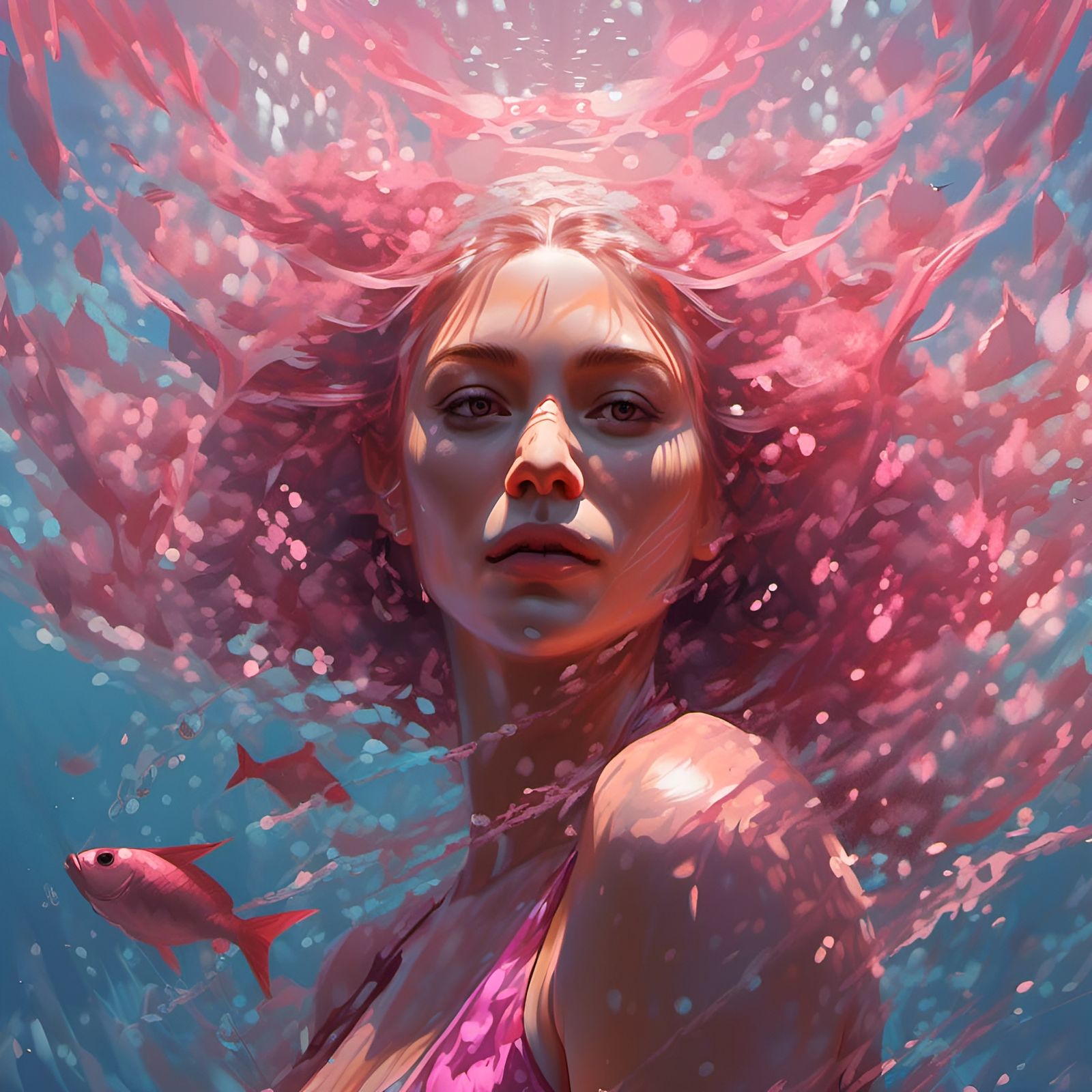 Pink Teal Surreal Ver.4 AI Generated Artwork NightCafe Creator