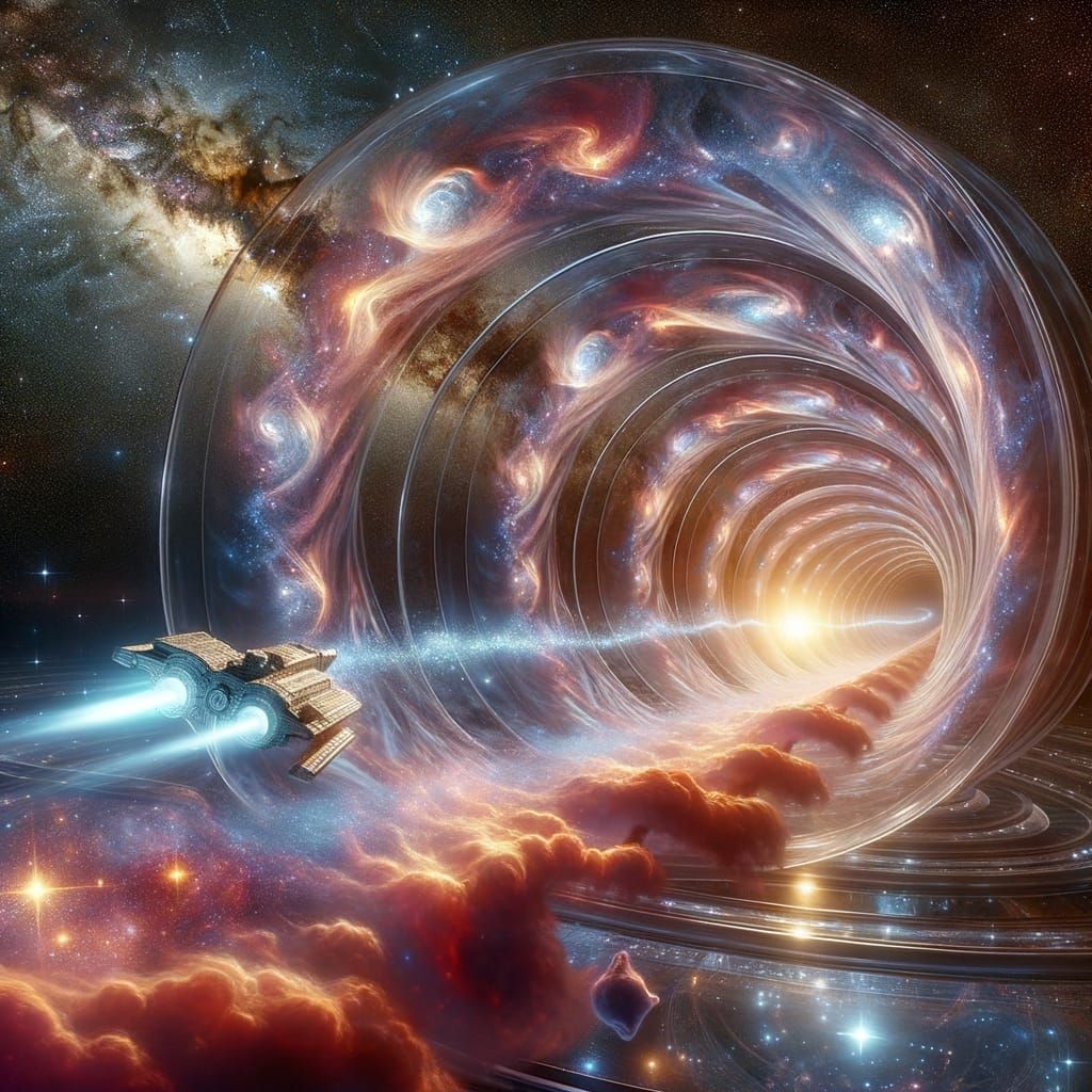 A stunning reimagining of the Milky Way’s galactic core as a spiraling glass corridor, now with a luminous ...  by @morr5750