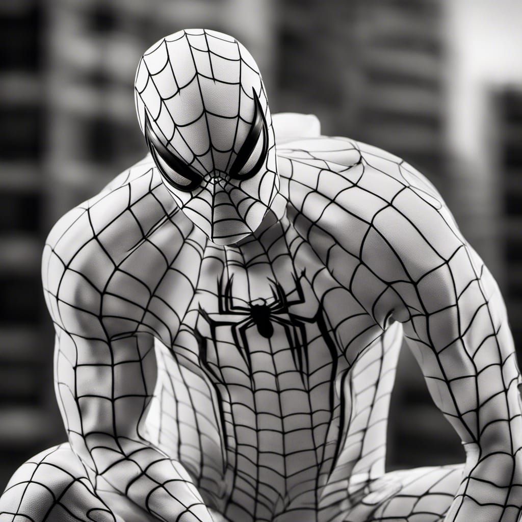 spiderman wearing white with some black