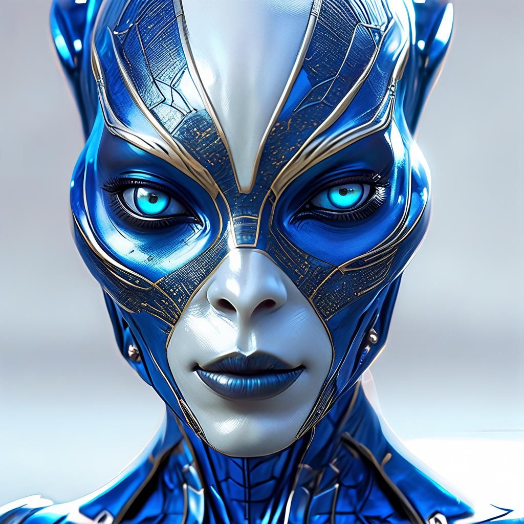 Blue Skinned Alien - AI Generated Artwork - NightCafe Creator