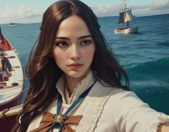 Hyperrealistic Pirate Ship Splash Art Concept