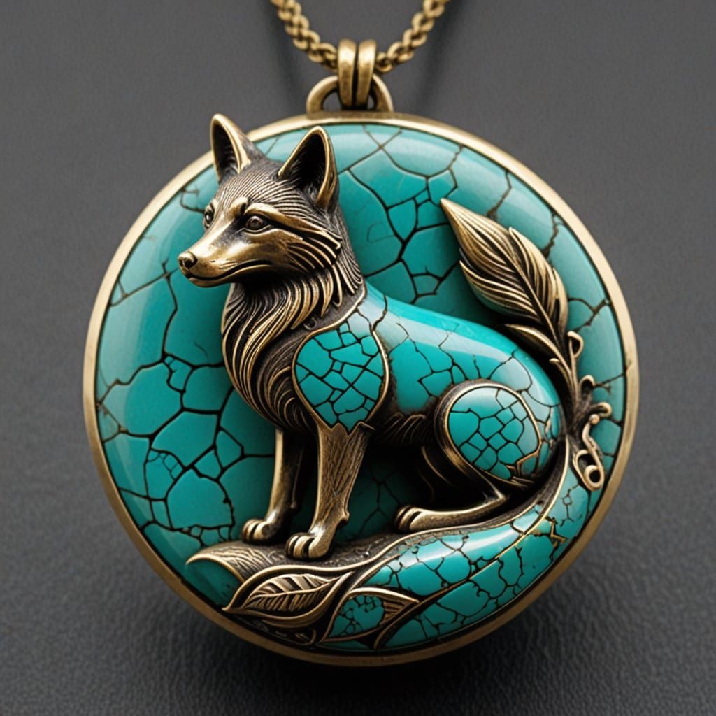 Fox Turquoise Amulet  by @moowokuorn