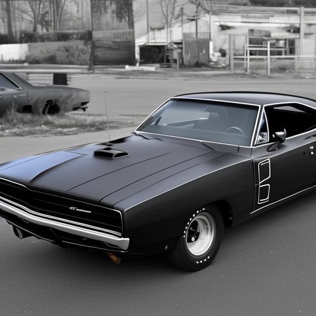 Dominnic torreto's black 1970's dodge charger - AI Generated Artwork ...