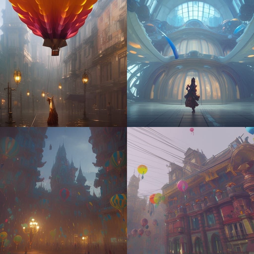 building constructed out of balloons