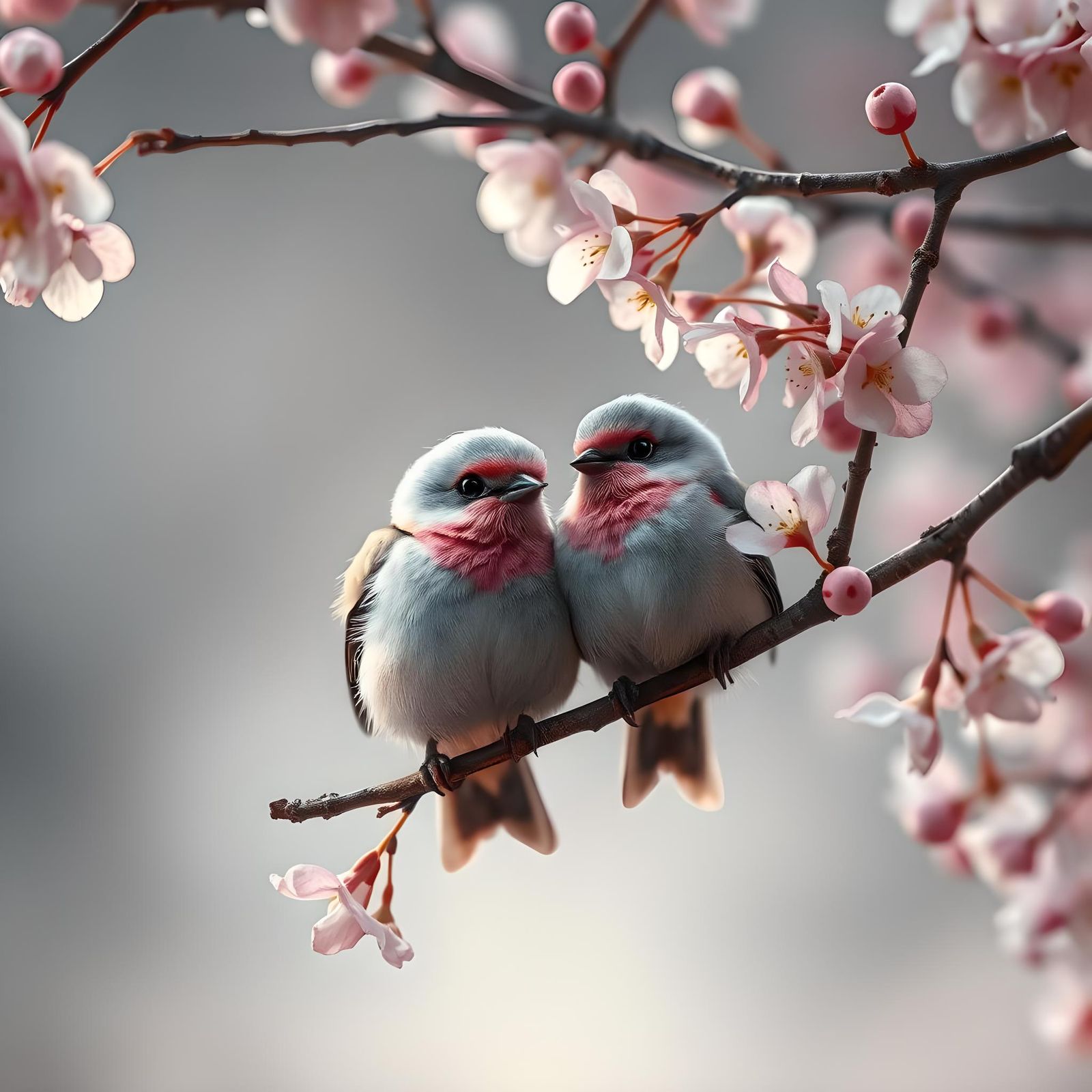 Cherry Blossom and Birds  by @Vvibes