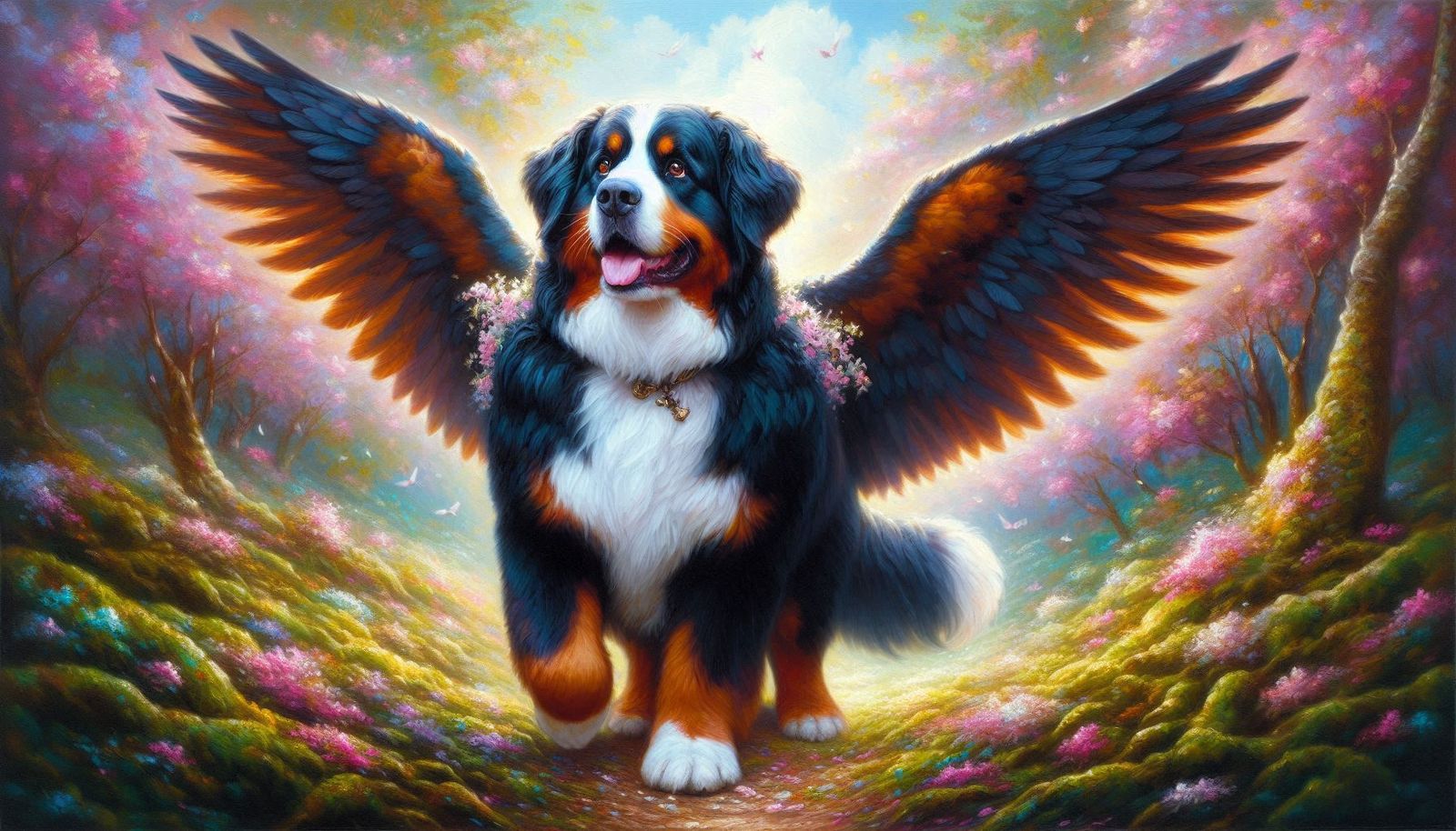 bernese mountain dog with wings.