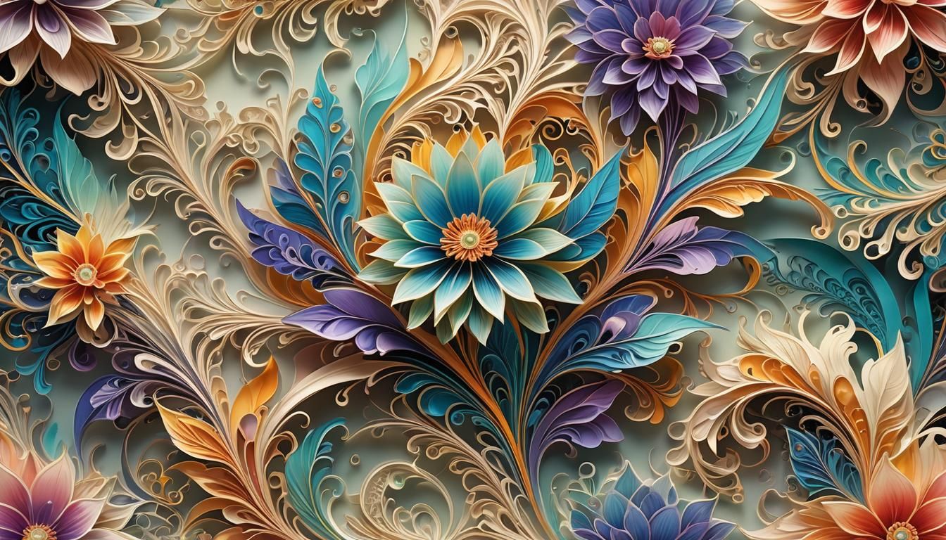 Fantastical Fractal Feathered Flowers