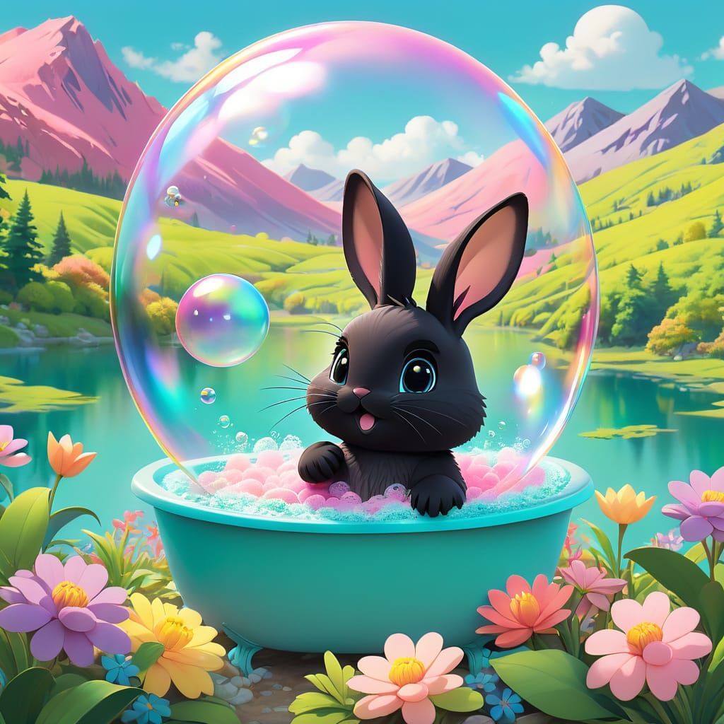 Cute pastel bubble bath