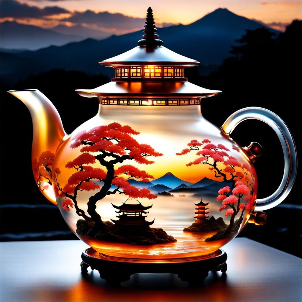 Japanese㊙️Landscape🏕Charm in a Teapot 🫖