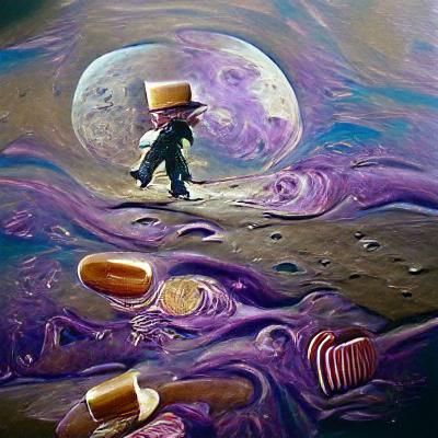 Willy Wonka walks on the moon