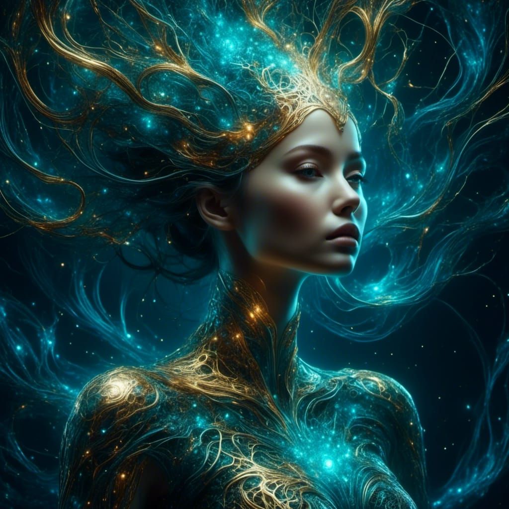 Scandinavian Woman in Lotus Position: Cosmic Neurology