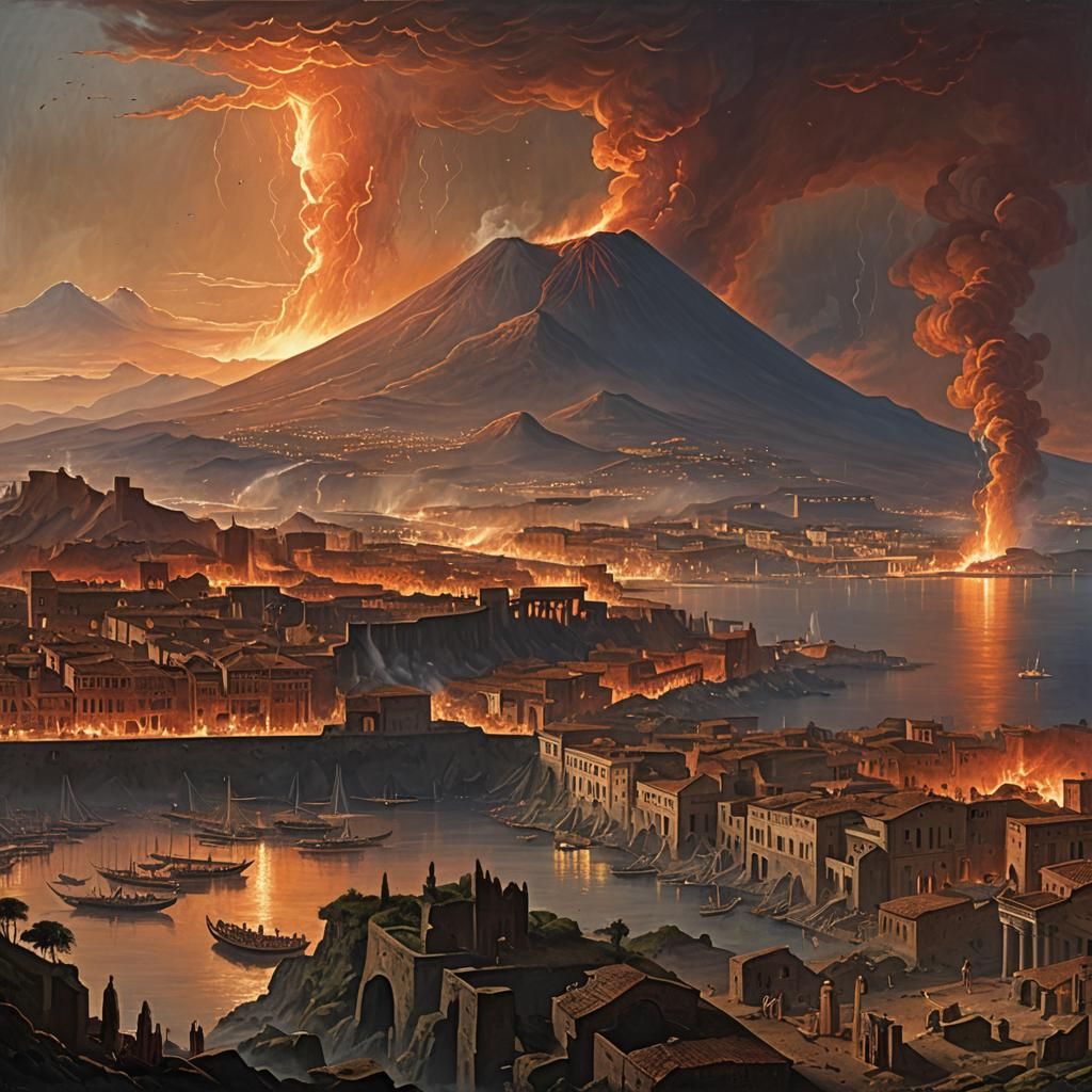 Eruption of Mount Vesuvius in 79 AD  by @Darth Grouch