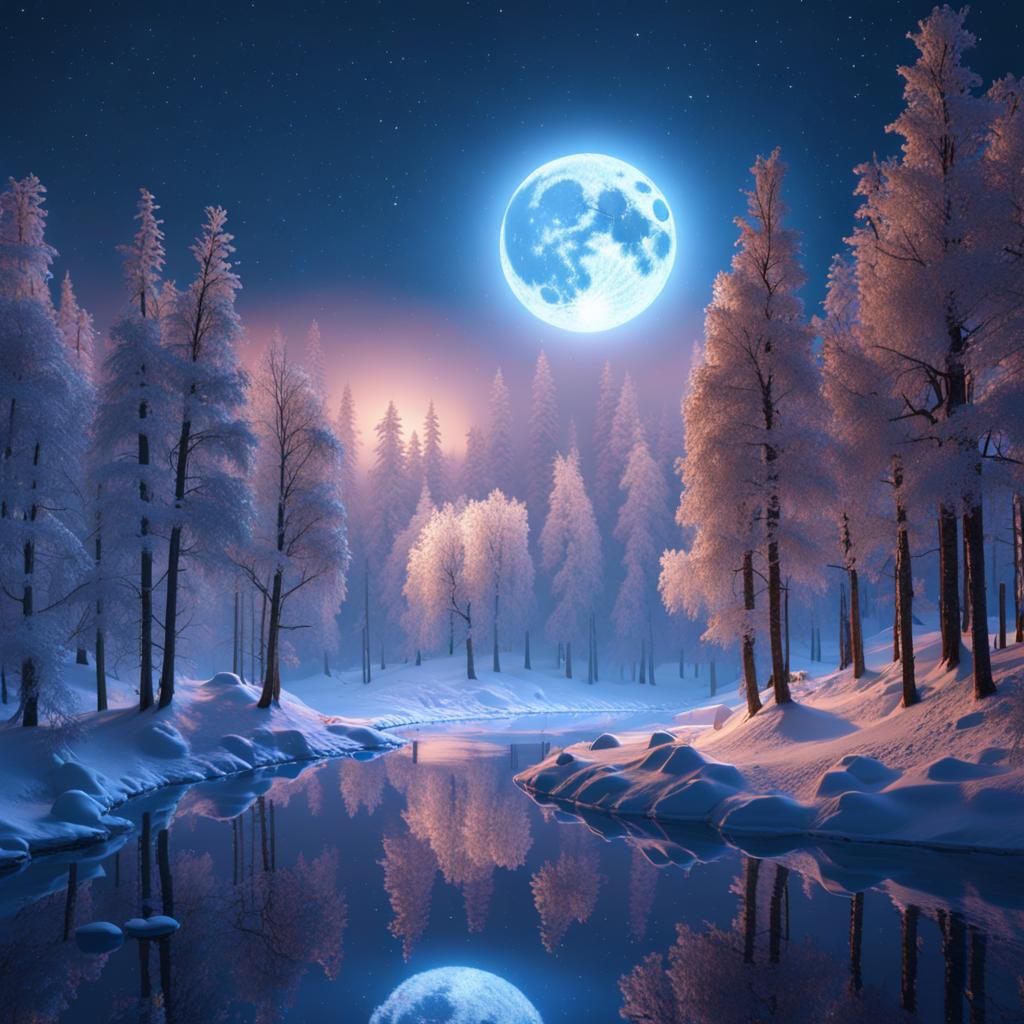 Night Moonlight - Ai Generated Artwork - Nightcafe Creator