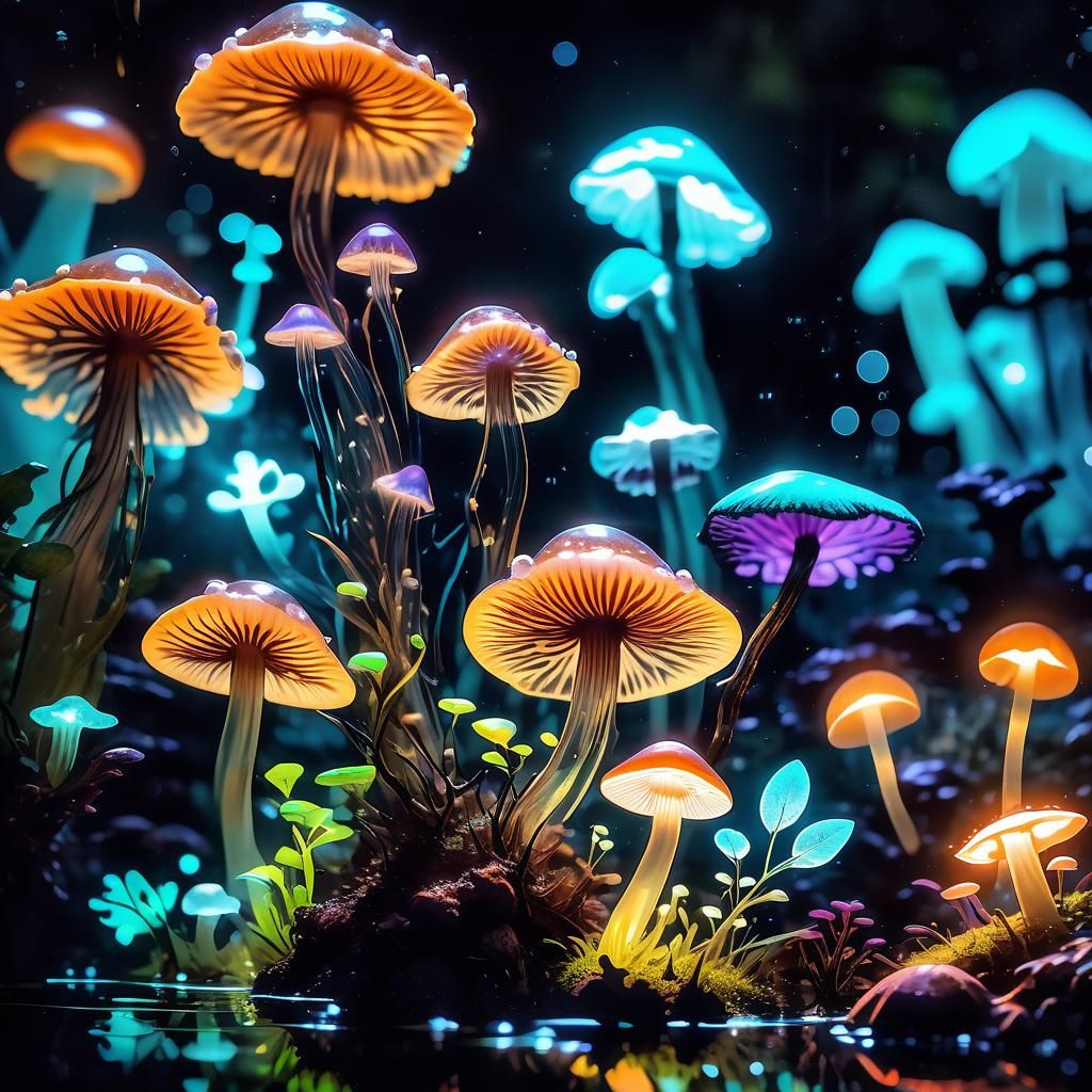Glowing Mushrooms   by @Maarten Smeets