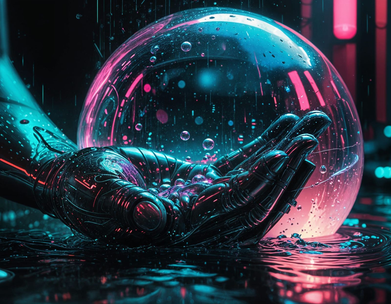 Catching Synthwave Quantum-Dot-Bubbles.  by @Defenestrated Feather