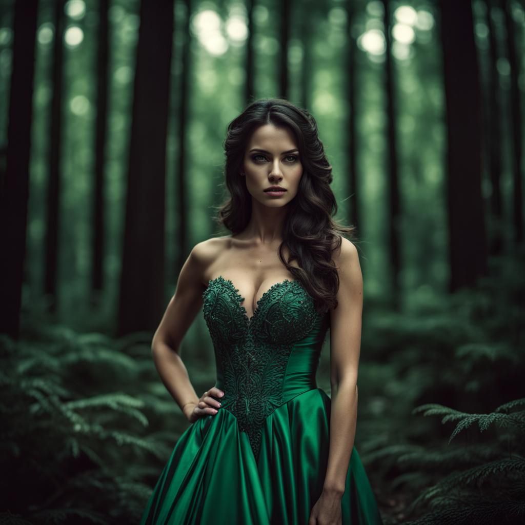 Dark forest hotsell green dress