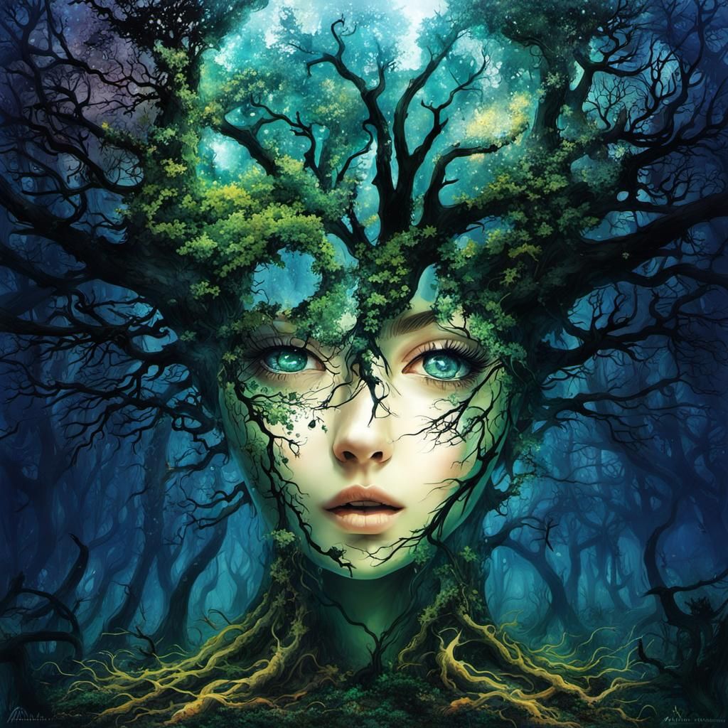 The goddess of trees and forests  by @VanGogh_Fan
