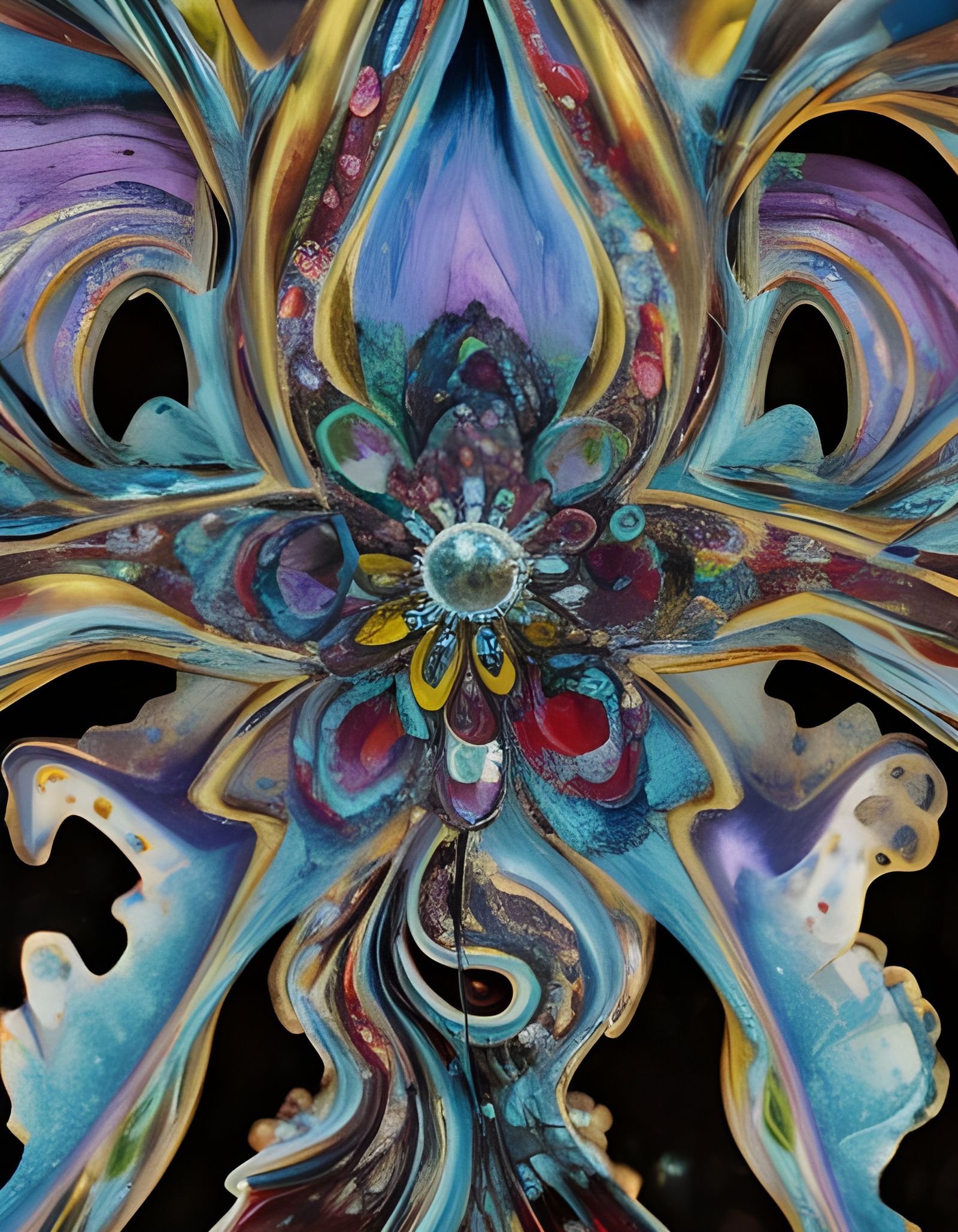 Vibrant Crystal Bloom in Microscopic Detail