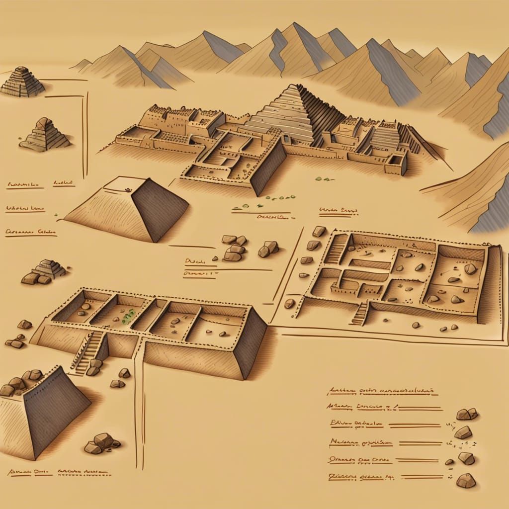 A Diagram Of Archeological Dig Site Showing The Grid And The Different 