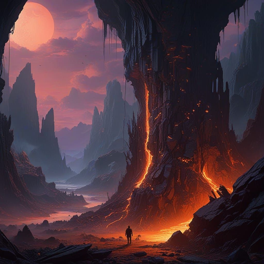 Earth's Luminous Energy Veins Revealed in Digital Painting