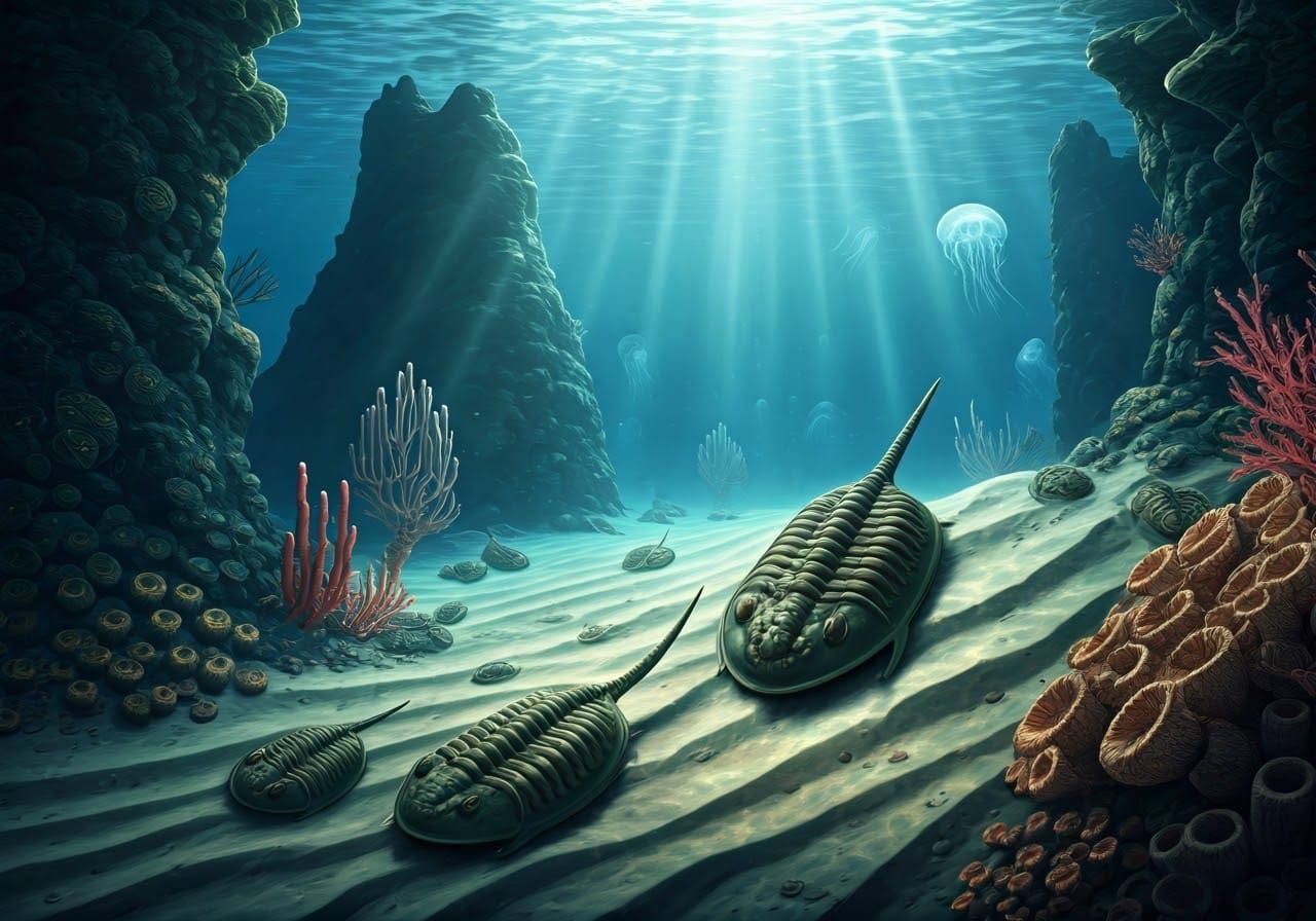 Trilobites in an early Cambrian ocean  by @Fella Spears