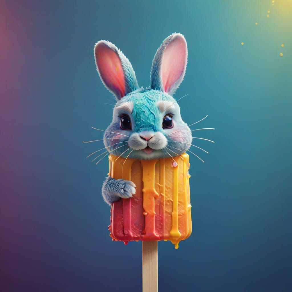 Cute Rabbit Popsicle Fantasy Art