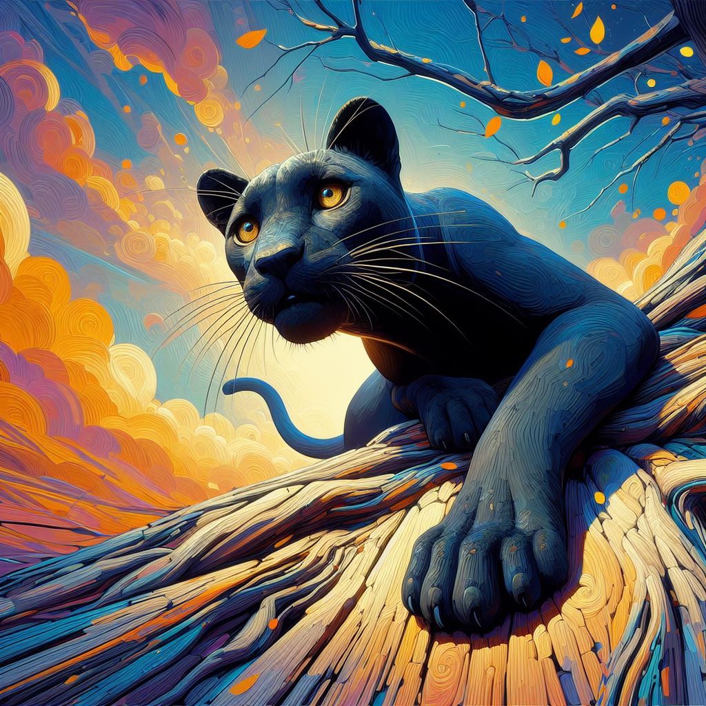 Low Angle Shot Curious Black Panther