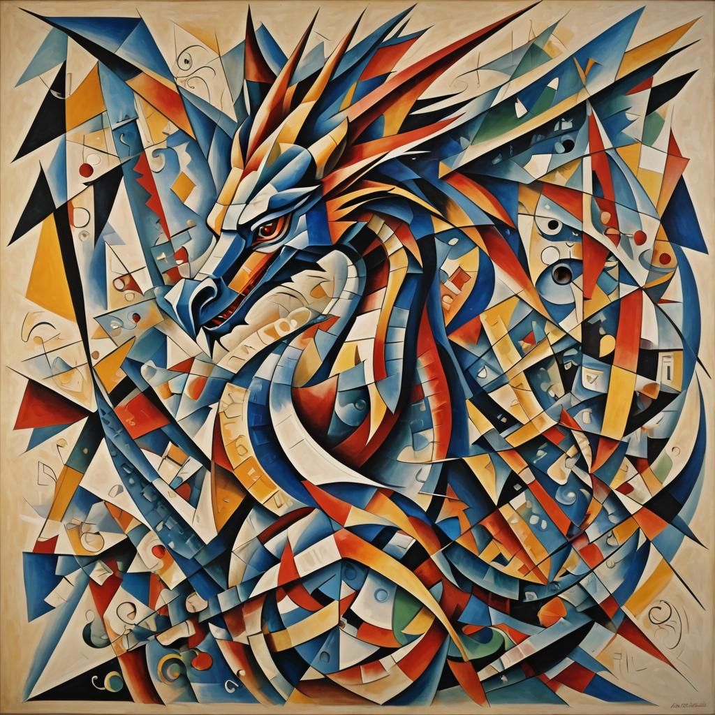 expressionisme abstrait dragon cosmique