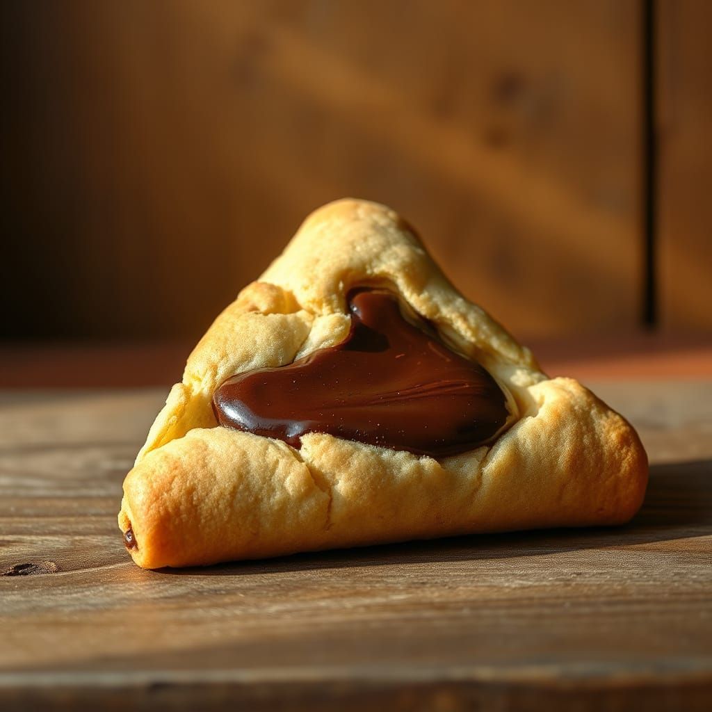 Golden Brown Triangle Cookie with Dark Chocolate and Rustic ...