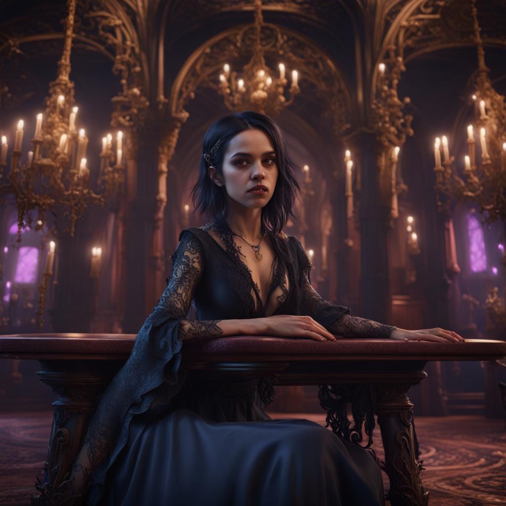 <lora:NC Hyperreal:1.0> alien goth queen in black loungerie in a cosmic setting of death