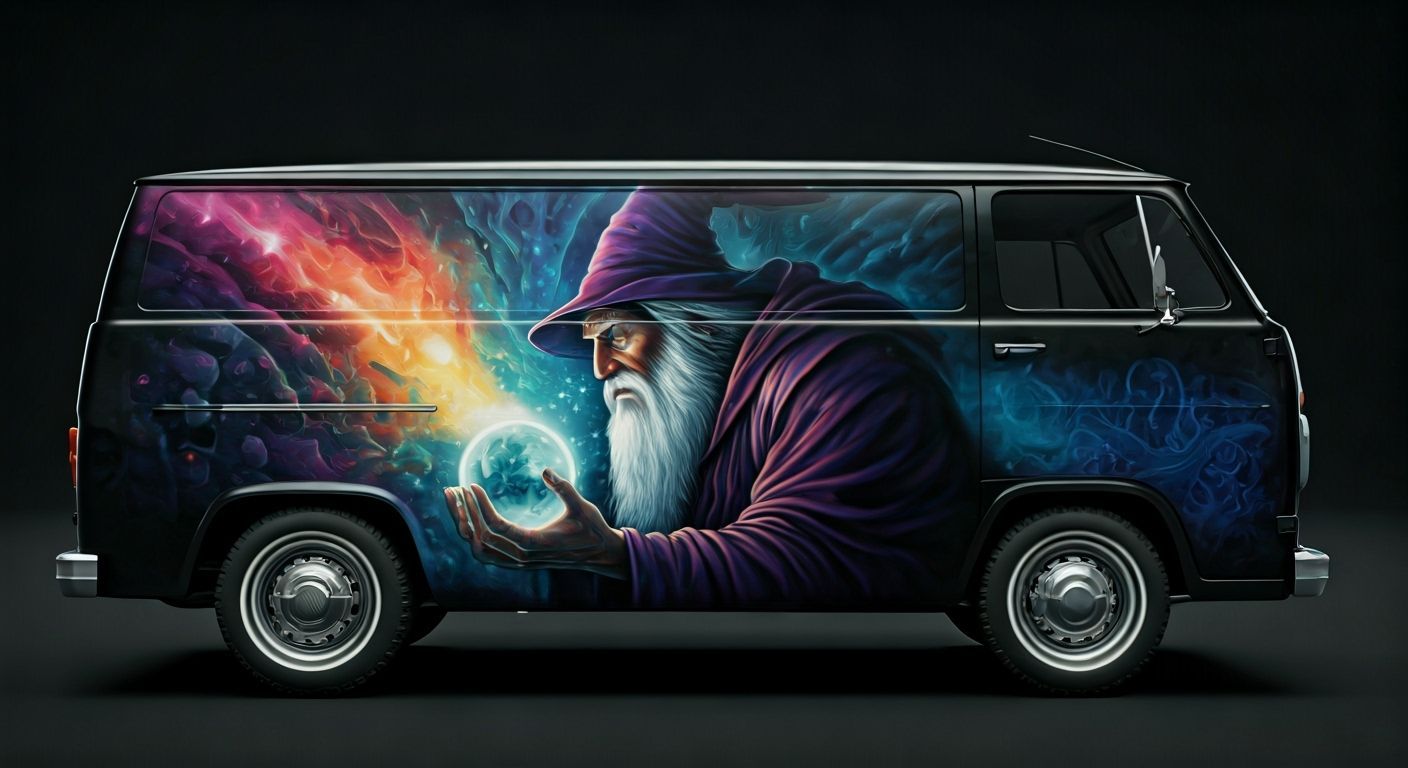 Mystic Master Airbrushed On Panel Van  by @Doctor Mortose