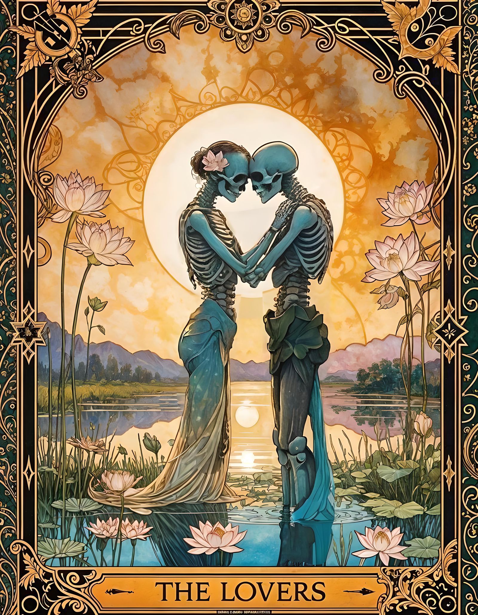 Tarot Undead Deck::VI::THE LOVERS   by @Cushla