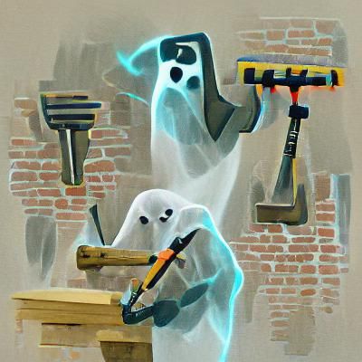 ghost with hammers