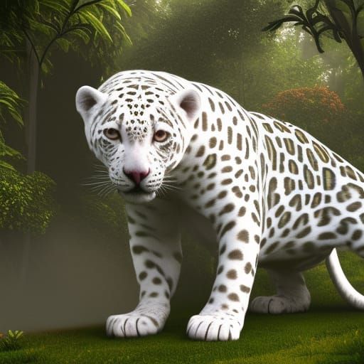 Albino Jaguar   by @Mintcat