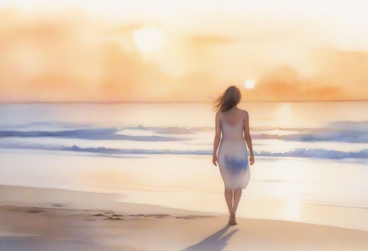 walking on the beach