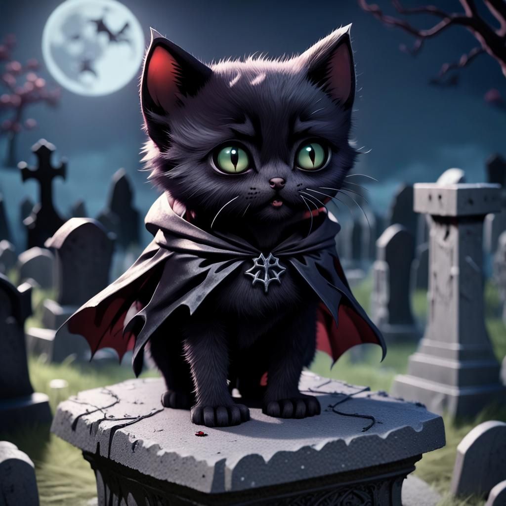 Vampire kitty  by @Ksenia
