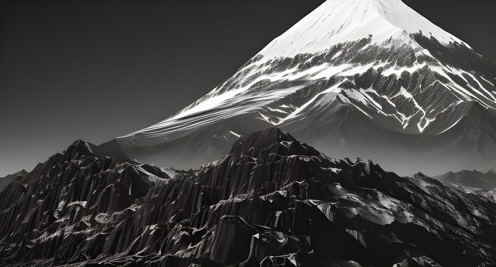 Mount Fiji noir - AI Generated Artwork - NightCafe Creator