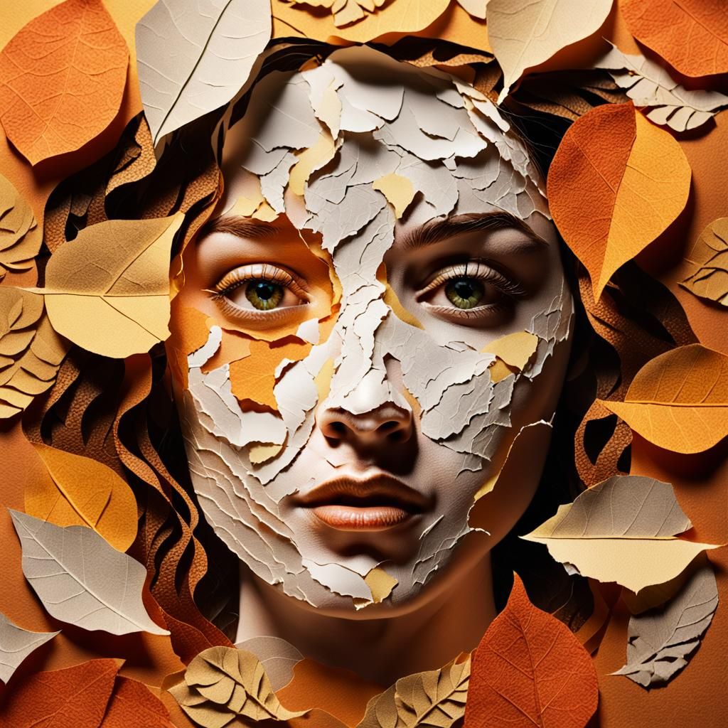 Paper fall collage